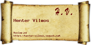 Henter Vilmos névjegykártya